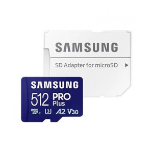 Samsung | PRO Plus microSD Card with Adapter | 512 GB | MicroSDXC | Flash memory class U3, V30, A2